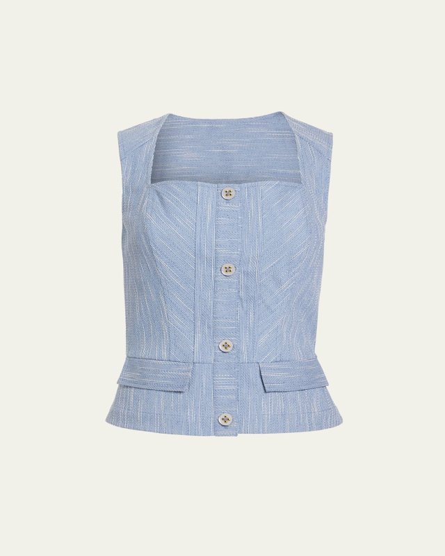 Suki Textured Button-Front Top